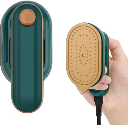 Portable Mini Iron – Compact Green Design | Lightweight 286g, Travel-Friendly, Quick-Heating Plastic Body for Efficient Ironing on the Go