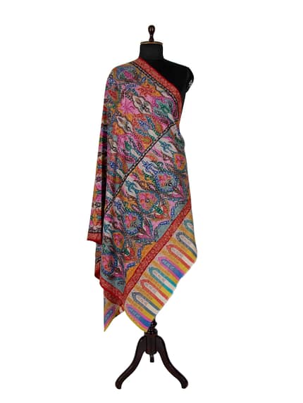 Classic Kalamkari Embroidery Pashmina Shawl